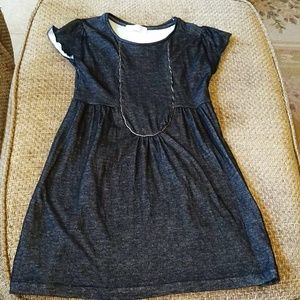 Zara Girls Black Cap Slv Dress w/White Underlay